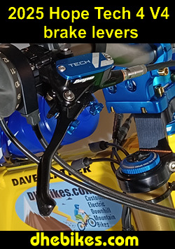 2025 super powerful and natural feeling industry leading Hope 4 piston disc brakes model Tech 4, Version 4 brake levers