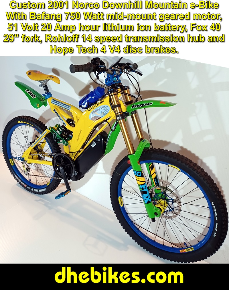Men's custom 2001 Norco Electric Downhill Mountain Bike with over 10